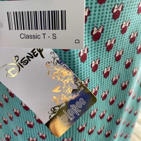 LuLaRoe Minnie Mouse Classic T Green Brown Size Small S Women’s Top NWT - Picture 7 of 10